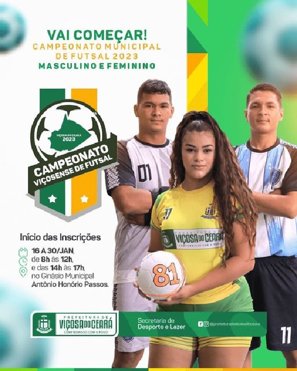 Campeonato Municipal de Futsal 2023 - feminino e masculino de Viçosa do Ceará