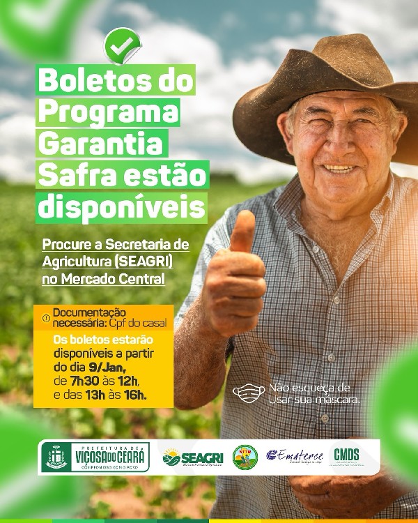 Retire seu Boleto do Programa Garantia Safra em Viçosa do Ceará!